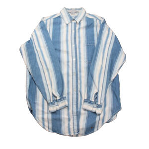 Kikomo Denim Wear Long Sleeve Shirt Mens Small Blue Striped